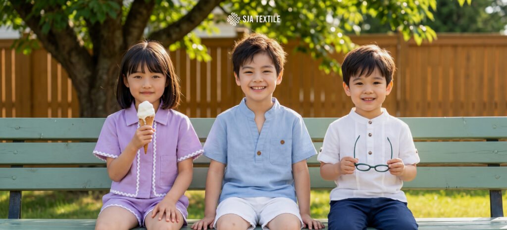 karakteristik kain cotton poplin dan inspirasi model baju anak dari toko kain bandung sja textile