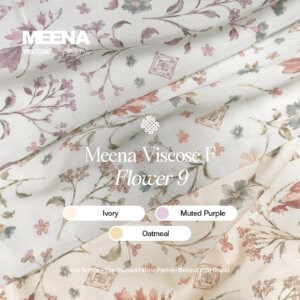 Meena Viscose F Flower 9 - Kain Rayon Motif Bunga - SJA Texlab