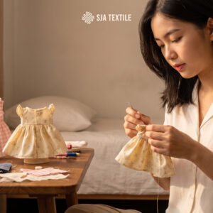 ilustrasi brand owner fashion memulai bisnis fashion dengan diy kain perca