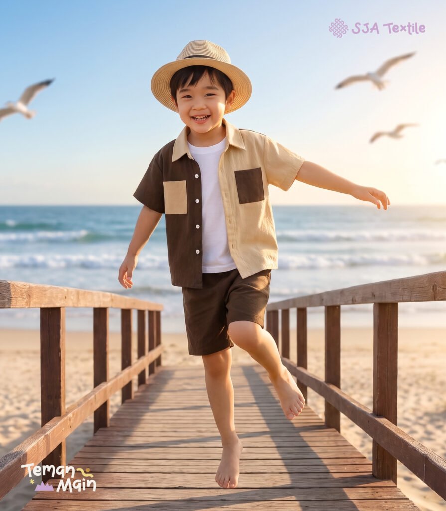 Inspirasi model baju anak kemeja dari katun papillon toko kain bandung sja textile