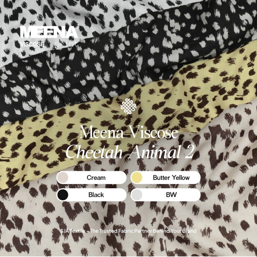 Kain Rayon Meena Viscose Cheetah Animal 2 - Toko Kain Bandung SJA Textile