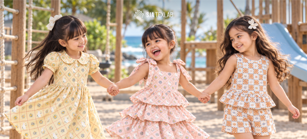 Rekomendasi bahan dress anak motif lucu - Meena Viscose