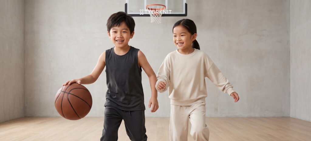 ilustrasi bahan baju olahraga anak - bamboo skin