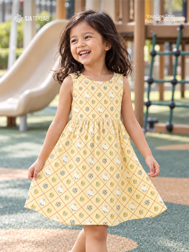 Sleeveless Gathered Dress Anak Motif Lucu