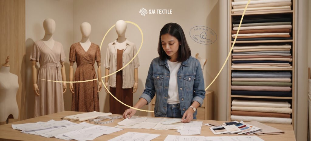 Tips mulai brand fashion sendiri untuk pemula dari toko kain bandung sja textile