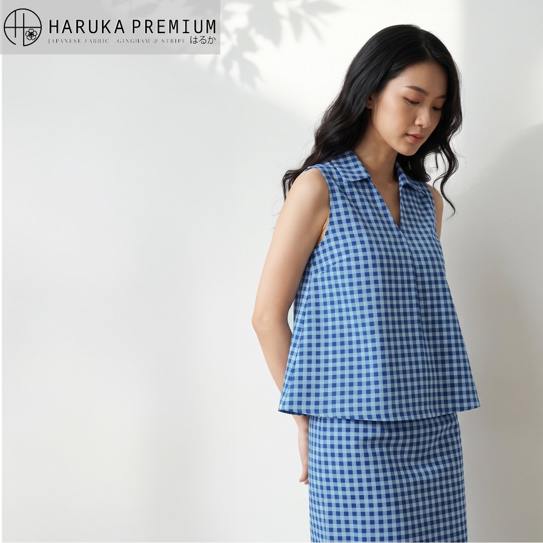 Baju wKain Haruka Kotak 0306 Jade Series - Toko Kain Bandung SJA Textile