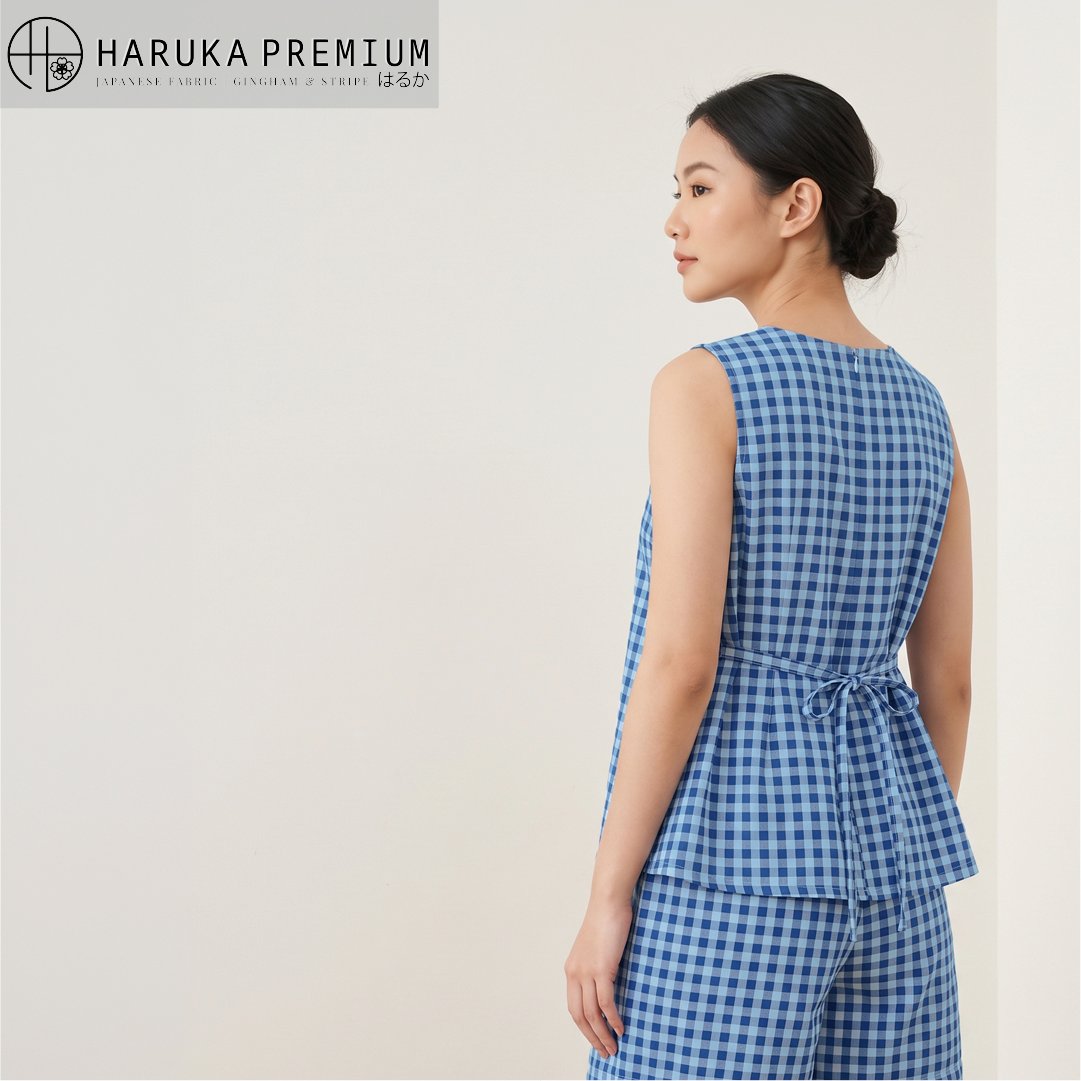 Baju wanita dari kain Haruka 0306 Jade Series Blue Seal - Toko Kain Bandung SJA Textile
