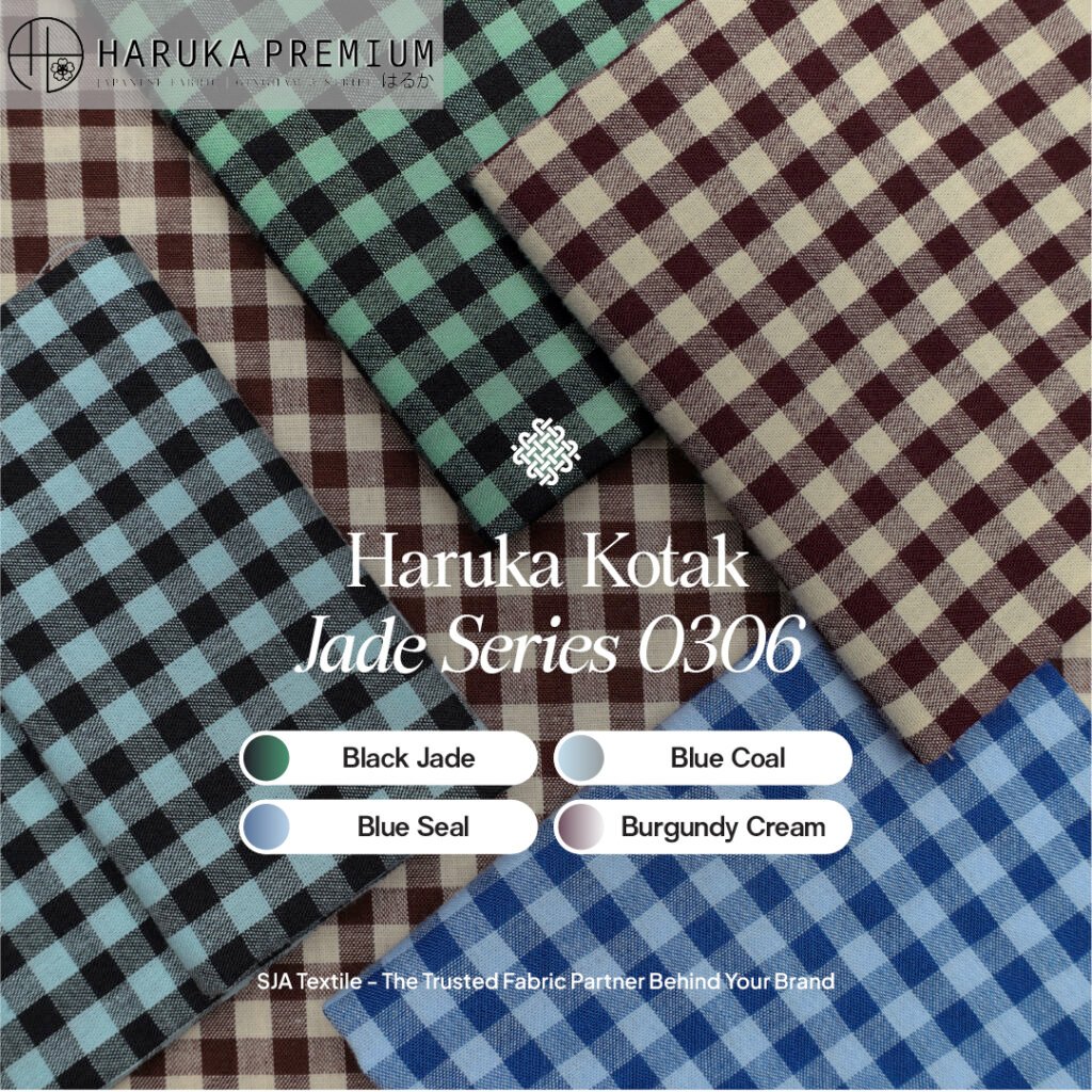 Kain Haruka Kotak 0306 Jade Series - Toko Kain Bandung SJA Textile-