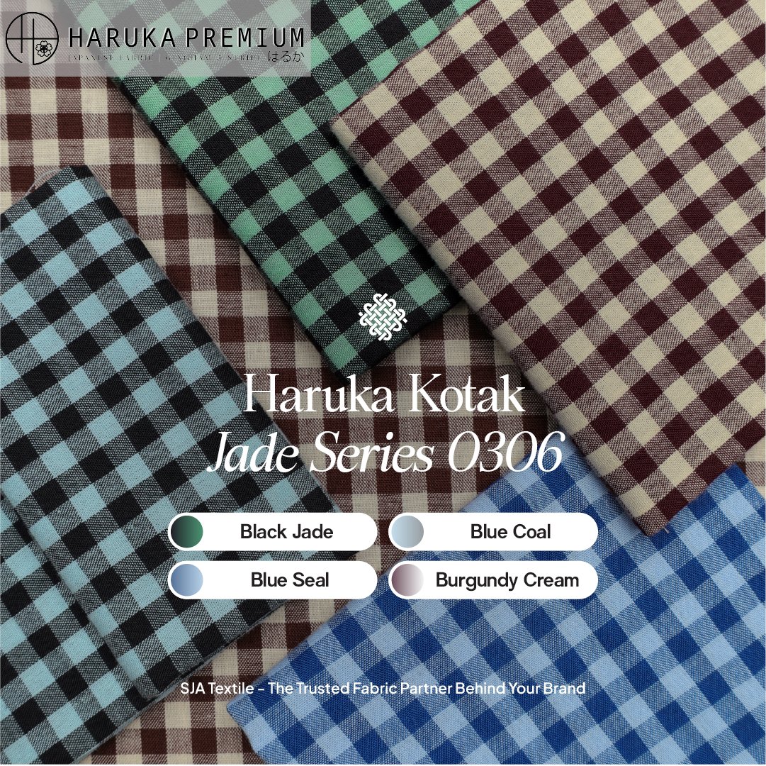 Kain Haruka Kotak 0306 Jade Series - Toko Kain Bandung SJA Textile-