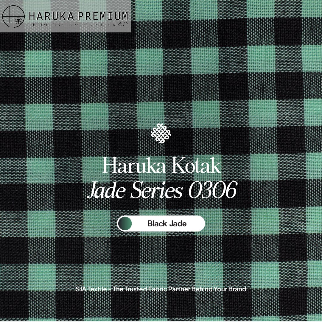 Kain Haruka Kotak 0306 Jade Series - Toko Kain Bandung SJA Textile