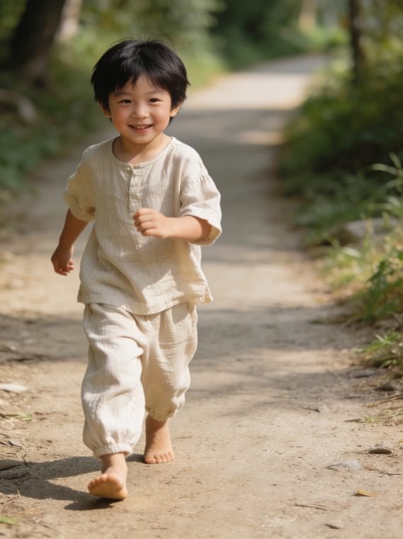 Bahan baju anak Provence Linen, Teman Main Hari yang Pelan — Teman Main SJA Textile